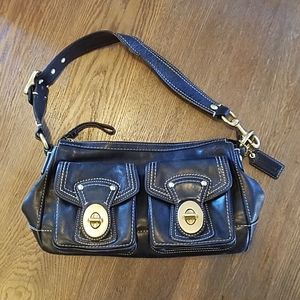 Coach leather black shoulder bag, purse